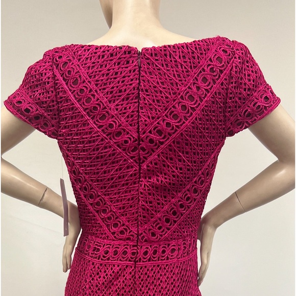 JS collections basketweave with Chevron stripes cap sleeves cocktail dress - Picture 9 of 12